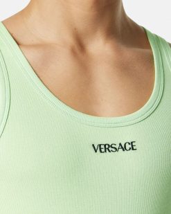 Loungewear Et Pyjamas | Versace Debardeur Cotele A Logo