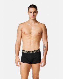 Boxers | Versace Lot De Trois Boxers Adherents A Bordure Greca