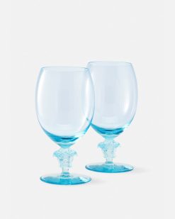 Verres Et Coupes | Versace Lot De 2 Verres A Vin Rouge Medusa Lumiere