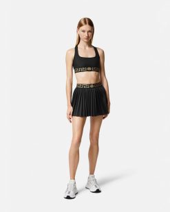 Activewear | Versace Short De Sport Plisse A Bordure Greca