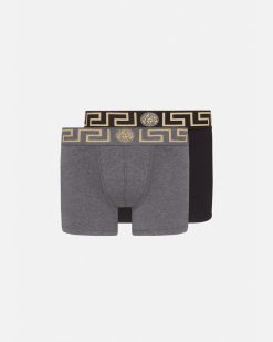 Boxers | Versace Lot De Deux Boxers Adherents Longs Greca