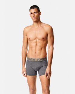 Boxers | Versace Lot De Deux Boxers Adherents Longs Greca