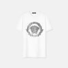 T-Shirts Et Polos | Versace T-Shirt Avec Cristaux Medusa Cartouche