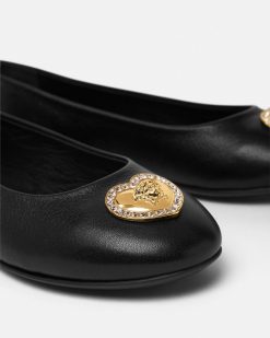 Chaussures | Versace Ballerines Avec Coeur A Cristaux Medusa Kids