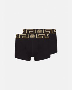 Boxers | Versace Lot De Deux Boxers Adherents A Bordure Greca