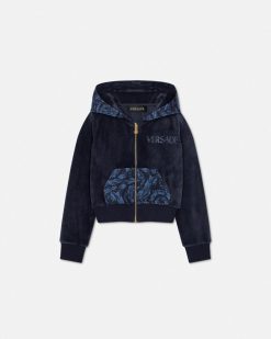 Vetements | Versace Hoodie Zippe En Velours Barocco Kids