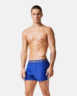 Maillots De Bain | Versace Short De Bain A Bordure Greca