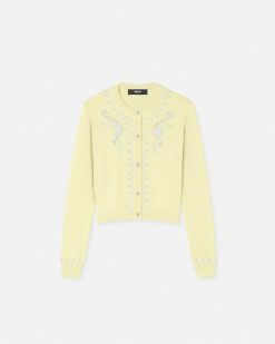 Maille | Versace Cardigan Brode En Cachemire