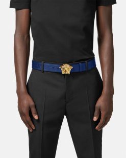 Ceintures | Versace Ceinture En Cuir La Medusa Greca