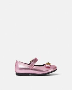 Chaussures | Versace Ballerines Metallisees Gianni Ribbon Baby