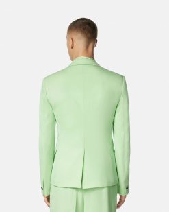 Blazers Et Costumes | Versace Blazer En Laine A Boutonnage Droit