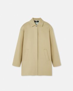 Vetements D'Exterieur Et Manteaux | Versace Trench Court En Gabardine