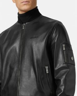 Vestes Et Manteaux | Versace Bomber En Cuir