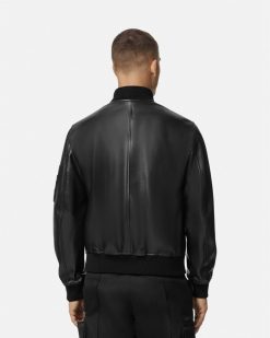 Vestes Et Manteaux | Versace Bomber En Cuir