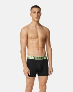 Boxers | Versace Boxer Long A Bordure Greca