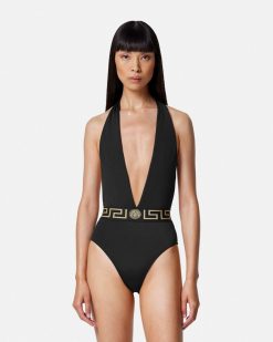 Maillots De Bain | Versace Maillot De Bain Une-Piece A Bordure Greca