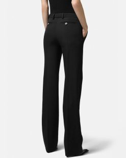 Pantalons Et Shorts | Versace Pantalon Droit En Laine Grain De Poudre