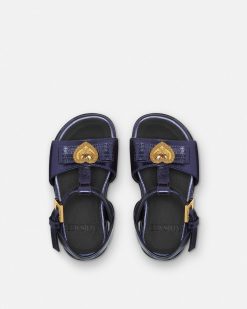 Chaussures | Versace Sandales Metallisees Gianni Ribbon Baby