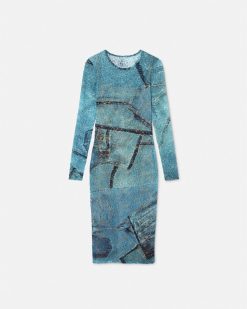 Vetements | Versace Robe Mi-Longue En Dentelle Patchwork Denim