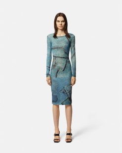 Vetements | Versace Robe Mi-Longue En Dentelle Patchwork Denim