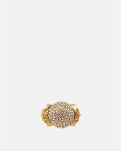 Bagues | Versace Bague Medusa Sphere Avec Cristaux