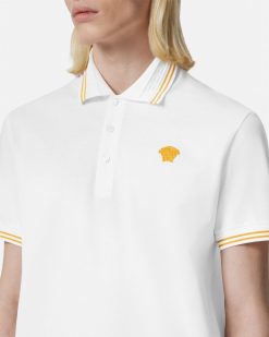 T-Shirts Et Polos | Versace Polo A Manches Courtes Medusa