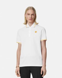 T-Shirts Et Polos | Versace Polo A Manches Courtes Medusa