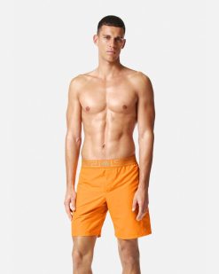 Maillots De Bain | Versace Short De Surf A Bordure Greca