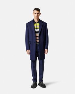 Vestes Et Manteaux | Versace Manteau Long En Cachemire Melange