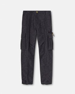 Pantalons Et Shorts | Versace Pantalon Cargo En Jacquard Barocco