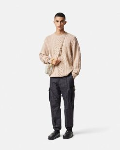 Pantalons Et Shorts | Versace Pantalon Cargo En Jacquard Barocco