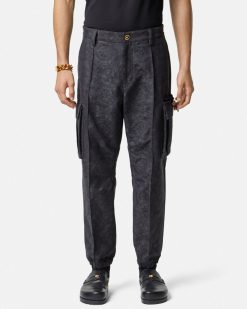 Pantalons Et Shorts | Versace Pantalon Cargo En Jacquard Barocco