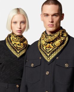 Accessoires Textiles | Versace Foulard En Soie Barocco 70 Cm