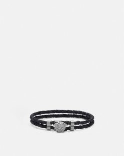 Bracelets | Versace Bracelet En Cuir La Medusa