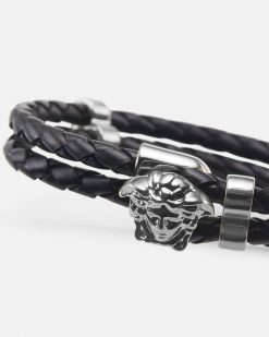 Bracelets | Versace Bracelet En Cuir La Medusa