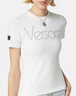 T-Shirts Et Pulls | Versace T-Shirt Avec Cristaux 1978 Re-Edition Logo