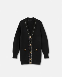 Maille | Versace Cardigan Long En Maille