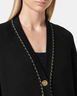 Maille | Versace Cardigan Long En Maille