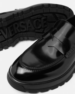 Mocassins | Versace Mocassins En Cuir Elios