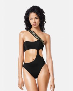 Maillots De Bain | Versace Maillot De Bain Une-Piece A Bordure Greca