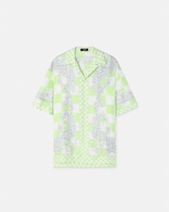 Chemises | Versace Medusa Contrasto Silk Shirt