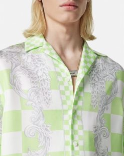 Chemises | Versace Medusa Contrasto Silk Shirt