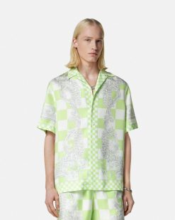 Chemises | Versace Medusa Contrasto Silk Shirt