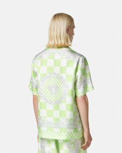 Chemises | Versace Medusa Contrasto Silk Shirt