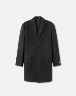 Vestes Et Manteaux | Versace Manteau A Boutonnage Droit Ajuste