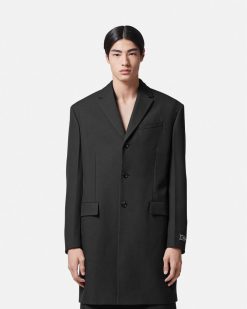 Vestes Et Manteaux | Versace Manteau A Boutonnage Droit Ajuste