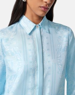 Chemises Et Tops | Versace Chemise Barocco En Soie