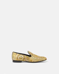 Mocassins | Versace Chaussons En Satin Barocco