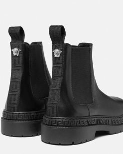 Chaussures | Versace Bottines Greca Kids En Cuir