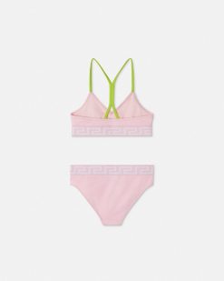 Vetements De Plage | Versace Ensemble De Bikini A Bordure Greca Kids